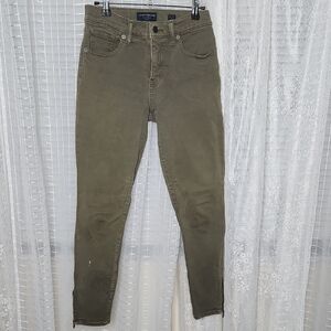 Army Green Lucky Brand AVA Mid Rise Super Skinny Jeans W/ Zippers Sz4/27